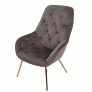 Mendler Chaise de salle à manger HWC-K26, chaise rembourrée Chaise de salon Chaise de cuisine avec accoudoirs, métal ~ velours, marron clair - marr