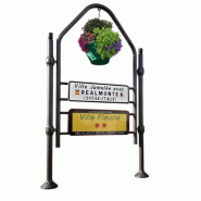 Panneau entrée de ville Province - Hauteur 3140 mm - Largeur 1722 mm - 4 pommeaux au choix - Structure en tube acier