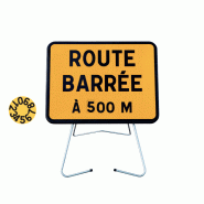 Panneau temporaire KC1 - Route barrée avec disque de distance - Indication de chantier Panneau temporaire KC1 - Route barrée avec disque de distance - Indication de chantier