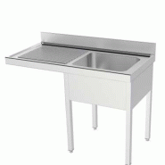 Plonge inox 1 bac avec passage lave-vaisselles P550 mm - 1400, à droite