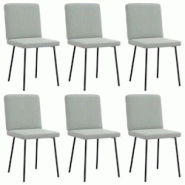 VidaXL Chaises à Manger Lot De 6 Gris Clair Velours - gris 8721158570017 VidaXL Chaises à Manger Lot De 6 Gris Clair Velours - gris 8721158570017