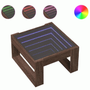 VidaXL Table basse avec LED infini chêne marron 50x53x30 cm Modèle Terra Plus - 847629