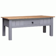 VidaXL Table basse Gris 100x60x43,5 cm Pin massif Assortiment Panama Modèle Atlas Master Nordique - 282683XL