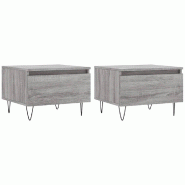 VidaXL Tables basses 2 pcs sonoma gris 50x46x35 cm bois d'ingénierie Modèle Nova Nordique - 830873