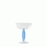 Zafferano Dorici Lot de 4 Coupes en Verre Borosilicate Soufflé et Travaillé à la Main Couleur Bluino Transparent Élégantes pour Cocktails Dessert