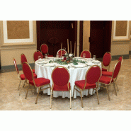 Lot de 12 Chaises Banquet Confort - Rouge et Dorée