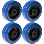 Roue de 125mm 5" en caoutchouc bleu avec centre en nylon, capacité de 800kg, set de 4 Roue de 125mm 5" en caoutchouc bleu avec centre en nylon, capacité de 800kg, set de 4