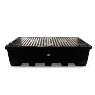 Bac de rétention PEHD - 1100L - pour 2 cubitainers, IBC ou 8 fûts debout - Réf. BRPN 2CE