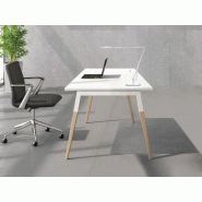 Bureau individuel Aska bois Columbia pied mixte bois et métal Bureau individuel Aska bois Columbia pied mixte bois et métal