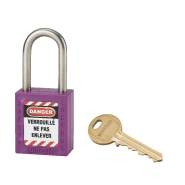 Cadenas de consignation loto lockout tagout 38 mm anse inox ø 6 violet