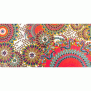 Chemin de table lin roue paon 28cm x 3m