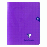 Clairefontaine Lot de 10 Cahier Mimesys 17x22, 48p./24 feuilles 90 g/m² piquées, coloris violet, Séyès - 3329683737513