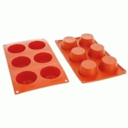 Deco'Relief Moule en Silicone 6 Muffins ⌀ 6,9 x 3,5 cm - DR223A Deco'Relief Moule en Silicone 6 Muffins ⌀ 6,9 x 3,5 cm - DR223A