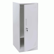 Décoshop26 - Armoire vestiaire métallique avec tringle et étagère amovible 90x38x45 cm acier blanc 04_0008965 - métal 3000267247153