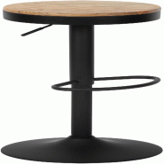 Décoshop26 - Tabouret de bar x1 style industriel – Assise en bois et pied métal noir réglable et pivotant 10_0006568 - noir métal 3000265642899