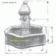 Fontaine bassin de jardin en pierre reconstituée, provence avec grille - 216083-sans pompe