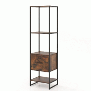 Helloshop26 - Étagère de rangement avec tiroirs 45 x 35 x 160 cm grande capacité de stockage design moderne et rustique en métal 20_0014776 - 3000