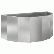 Helloshop26 - Jardinière demi-ronde moderne extérieure 90 x 45 x 35 cm design esthétique en acier galvanisé argent 02_0052934 - métal 3000237659641
