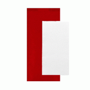 Serviette double point blanche 40x32cm emballé / sachet rouge 11x25cm par 300