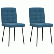 VidaXL Chaises à Manger Lot De 2 Bleu Velours - bleu 4101090 VidaXL Chaises à Manger Lot De 2 Bleu Velours - bleu 4101090