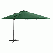 VidaXL Parasol de jardin en porte-à-faux et mât et lumières LED vert Modèle Helios Luna Élite - vert 312321