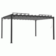 VidaXL Tonnelle avec toit à persienne 3x4 m Anthracite Tissu aluminium Modèle Atlas Logic Pro - noir 313929