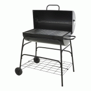 WellHome - Barbecue cylindrique avec roues de couleur noire et grille de cuisson plaquée 97cm - noir WH15611