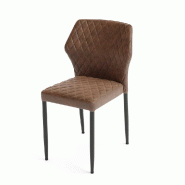 Chaise empilable Louis en simili cuir cognac ignifuge