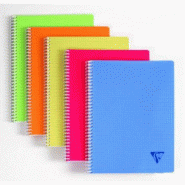 Clairefontaine Lot de 10 Cahier Linicolor Fresh 24x32, 100p./50 feuilles 90 g/m² reliure intégrale, couv. Polypro assortis, Séyès - 3329683283157