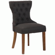 Décoshop26 - Chaise de salle à manger x 1 style Chesterfield dossier capitonné en velours gris foncé et pieds en bois clair 10_0003741 - gris 3000 Décoshop26 - Chaise de salle à manger x 1 style Chesterfield dossier capitonné en velours gris foncé et pieds en bois clair 10_0003741 - gris 3000