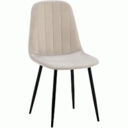 Décoshop26 - Chaise de salle à manger x1 design moderne coutures verticales velours gris et pieds en métal noir 10_0001984 - gris 3000250781992 Décoshop26 - Chaise de salle à manger x1 design moderne coutures verticales velours gris et pieds en métal noir 10_0001984 - gris 3000250781992