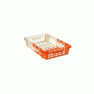 GASTROLAND Caisse ajourée empilable et emboîtable 600 x 400 GILAC - 20 L - Ivoire/Orange - multicolore plastique polypropylène 3701666005312