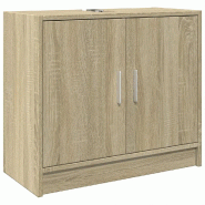 Helloshop26 - Armoire d'évier sous lavabo chêne sonoma 63 x 29 x 55 cm grand espace de rangement design moderne en bois d'ingénierie 02_0049522 - B