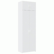 Helloshop26 - Armoire de rangement haute 70 x 42,5 x 225 cm polyfonctionnelle design moderne salle de bain chambre en bois 02_0055575 - Bois massif 30