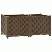 Helloshop26 - Jardinière lit surélevé plantes fleurs jardin 80 x 40 x 38 cm polypropylène marron 02_0000946 - 3000072811532 Helloshop26 - Jardinière lit surélevé plantes fleurs jardin 80 x 40 x 38 cm polypropylène marron 02_0000946 - 3000072811532
