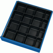 Matériel de compartimentage pour tiroir Hauteur du panneau 60-90 mm garniture p. Petites pièces 16 cuvettes PROMAT Matériel de compartimentage pour tiroir Hauteur du panneau 60-90 mm garniture p. Petites pièces 16 cuvettes PROMAT