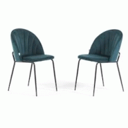 RATTATAN Lot de 2 chaises en velours d’intérieur, rembourrées, pieds en métal, design élégant pour cuisine, salle à manger, restaurant – Ble RATTATAN Lot de 2 chaises en velours d’intérieur, rembourrées, pieds en métal, design élégant pour cuisine, salle à manger, restaurant – Ble