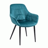 SalesFever Fauteuil | Velours (100% polyester) | L 63 x P 61 x H 81,5 cm | Turquoise - bleu multi-matériau 396827 SalesFever Fauteuil | Velours (100% polyester) | L 63 x P 61 x H 81,5 cm | Turquoise - bleu multi-matériau 396827