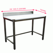 Table de découpe profondeur 700 mm - dessus polyéthylène blanc HD500 - inox ferritique Table de découpe profondeur 700 mm - dessus polyéthylène blanc HD500 - inox ferritique