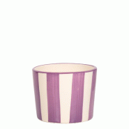 Zafferano Lido Lot de 2 Tumbler Rayures Violettes en Céramique Artisanale, Verre Décoré à la Main Forme Coupe à Glace, Made in Italy, Collection