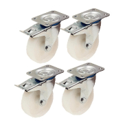 80mm 3" inch nylon castors - heavy duty swivel braked castor set 120kg each - se 80mm 3" inch nylon castors - heavy duty swivel braked castor set 120kg each - se