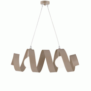 BeLight Helix Suspension en fer laqué gris tourterelle mat avec câble électrique réglable 2 lumières L. 54x20 BL141-2-TO - marron 8050713211639