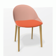 Chaise "LOLA" - Piétement bois fibré avec placet Chaise "LOLA" - Piétement bois fibré avec placet