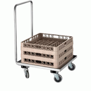 Chariot de service en acier inoxydable - pour transporter des casiers - charge utile 120 Kg Chariot de service en acier inoxydable - pour transporter des casiers - charge utile 120 Kg