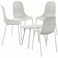CLP Ensemble de 4 sièges Veldin Gris clair - gris plastique 326165