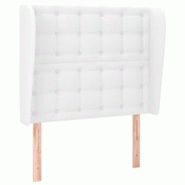 Décoshop26 - Tête de lit accessoire couchage chambre à coucher meuble avec rebord latéral 93 x 23 x 118/128 cm synthétique blanc TDL0205762 - bla Décoshop26 - Tête de lit accessoire couchage chambre à coucher meuble avec rebord latéral 93 x 23 x 118/128 cm synthétique blanc TDL0205762 - bla