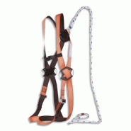 Delta plus kit antichute orange, corde toronnée d12 mm inamovible, longueur 1,50m, taille s m l
