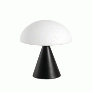 Fabas Luce Lampe De Table Led Blip 7W Avec Commande Tactile Et Technologie Cct 2700K-4000K, Structure En Métal Et Verre Soufflé, Couleur Noire - Bli