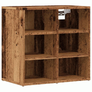 Helloshop26 - Armoire à chaussures vintage pratique rangement 52 x 30 x 50 cm en bois d'ingénierie vieux bois 02_0051012 - Bois massif 3000236693073