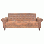 Helloshop26 - Canapé-lit convertible avec accoudoir 196 x 97 x 59 cm daim synthétique marron 02_0019646 - vert Bois massif 3001010188006